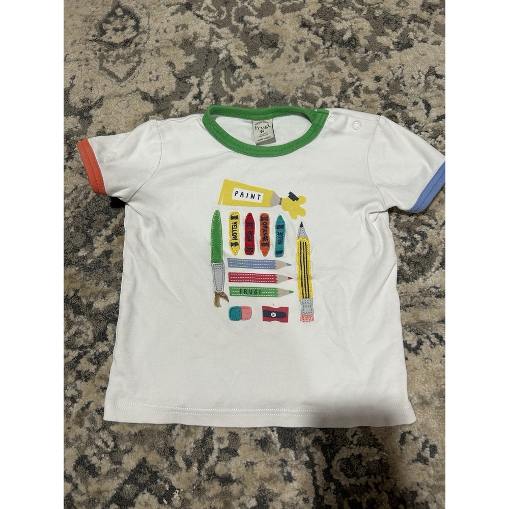 Frugi Kids Organic Cotton School Supply Tshirt Size 3-4 Years